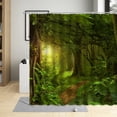 thumbnail image 4 of Spring Forests Green Natural Landscape Shower Curtain Trees Creek Jungle Mountain Waters Bathroom Bathtub Decoration Cloth Sets, 4 of 6