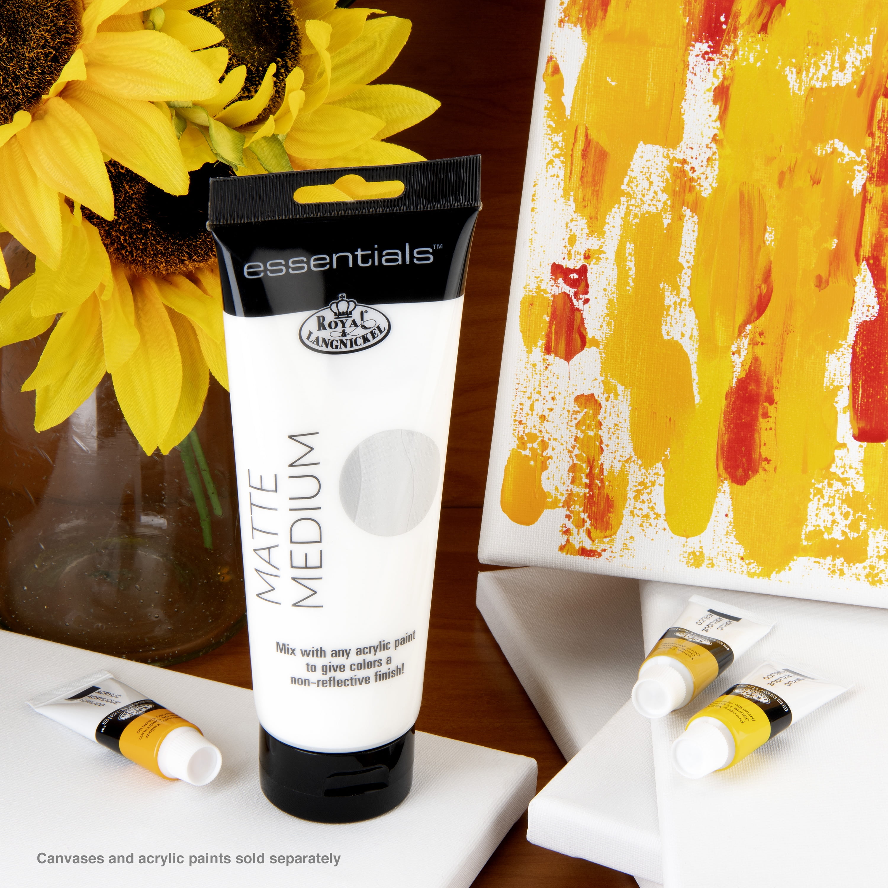 Royal & Langnickel - Médium mat pour peinture acrylique Essentials 250 ml | RAM-25MA | ROYAL BRUSH MFG MOYEN MAT 250ML