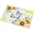 thumbnail image 2 of Shag Bath Rugs Sunflowers Daisy Country Flowers Plush Soft Fluffy Doormat Floor Carpet,Non-Slip Living Room Bedroom Kitchen Entryway Door Mats Cute Bees Farmhouse Gray Plaid, 2 of 6