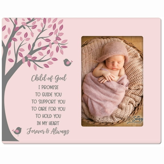 LifeSong Milestones Baptism Baby Dedication Wood Tabletop Picture Frame Decor Holds 4x6 Photo - Child of God