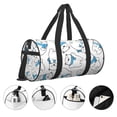 thumbnail image 5 of Xecao Scarf Bear print Round Travel Duffel Bag is a foldable gym bag with an inner pocket, perfect for travel sports, 5 of 8