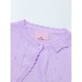 thumbnail image 3 of YUUMIN Girls Long Sleeve Knitted Cardigan Bolero Shrug Sweater Wedding Flower Girls Dress Cover Up Purple 120, 3 of 7