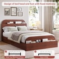 thumbnail image 4 of Yeshouse Estructura de cama de madera con cabecero y pie de cama con espacio de almacenaje, plataforma baja con listones de madera, sin somier, 4 of 6