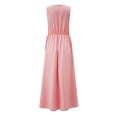 thumbnail image 5 of Robes de Bal pour Femmes Fluides Décontractées Sans Manches Col en V Fendu Robe Maxi Retour à la Maison, 5 of 5
