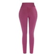thumbnail image 2 of QLEICOM Womens Yoga Pants Capri Leggings High Waist Tummy Control Slimming Booty Running Butt Lift Tights With Pockets Workout Leggings Athletic Pants Tummy Control Leggings Pink S, 2 of 5