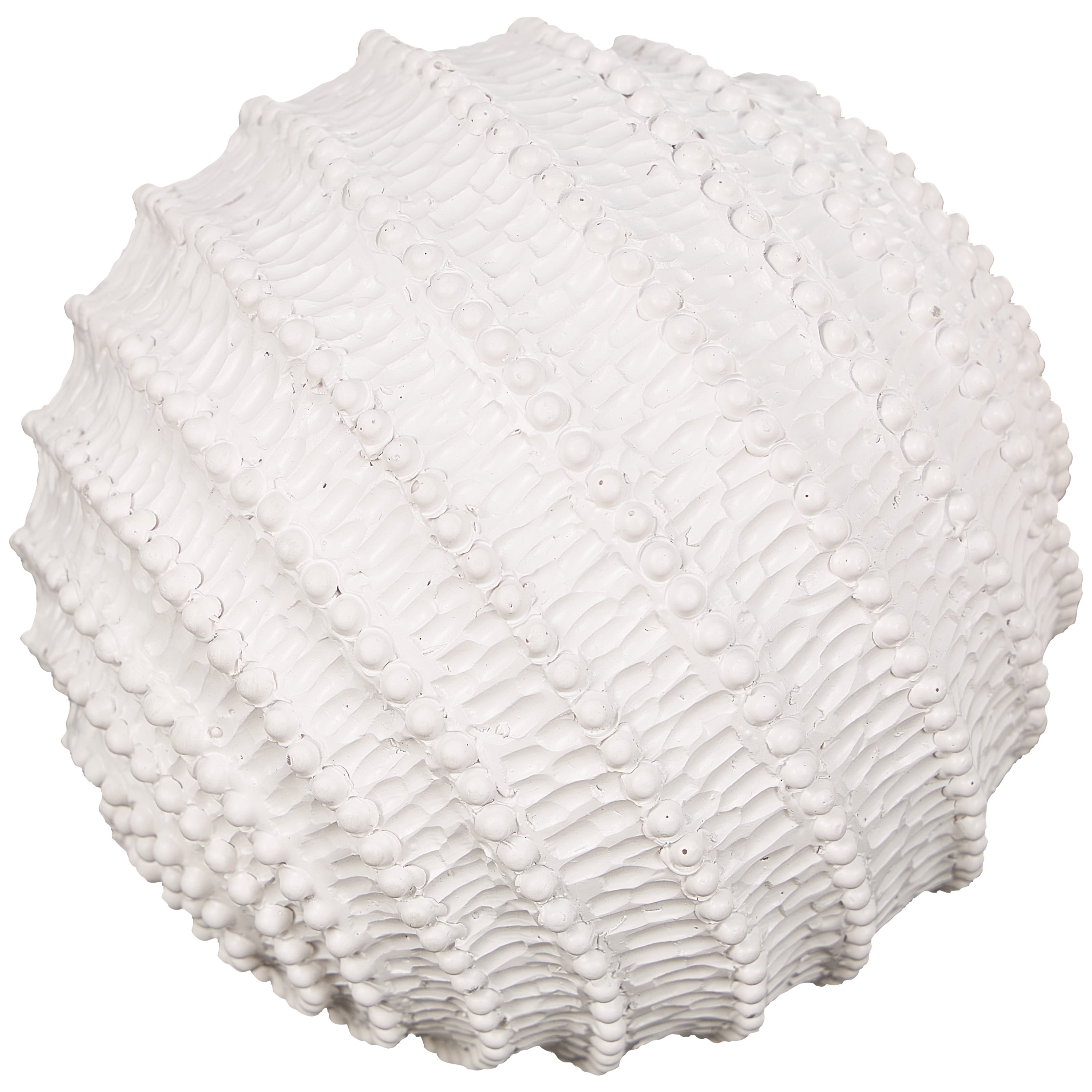 6", 5"H Cream Resin Textured Coral Sculpture with Dimensional Ball Details, by DecMode (2 Count)