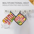 thumbnail image 4 of Yayeee Oven Mitts and Pot Holder Set of 2 Heat Resistant Kitchen Gloves Baking Hot Pad, Striped Lemon, 4 of 5