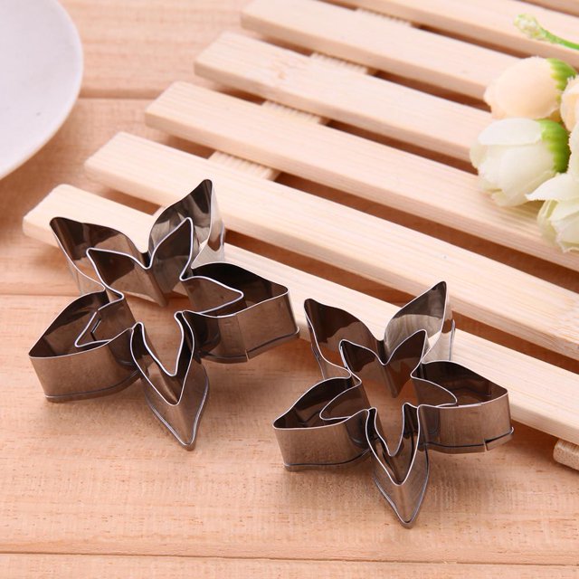 Herramientas para decoración de pasteles, cáliz de rosas, molde para hornear de acero inoxidable (4 unidades)