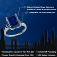 thumbnail image 2 of Gem Stone King 14K White Gold Blue Created Sapphire Solitaire Engagement Ring for Women (5.80 Cttw, Emerald Cut 11x9MM), 2 of 6