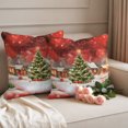 thumbnail image 2 of Red Christmas Outdoor Pillow Covers 24"x24" Set of 2, Waterproof Throw Pillow Covers for Patio Furniture, Xmas Tree Farmhouse Snowflake Decorative Cushion Pillowcases for Garden Porch Couch Sofa, 2 of 9