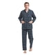 thumbnail image 4 of GLOBAL Conjuntos de Pijamas para Hombre, Ropa de Dormir de Franela 100% Algodón, Ropa de Dormir Superior E Inferior de Manga Larga, Cuadros Verdes M, 4 of 6