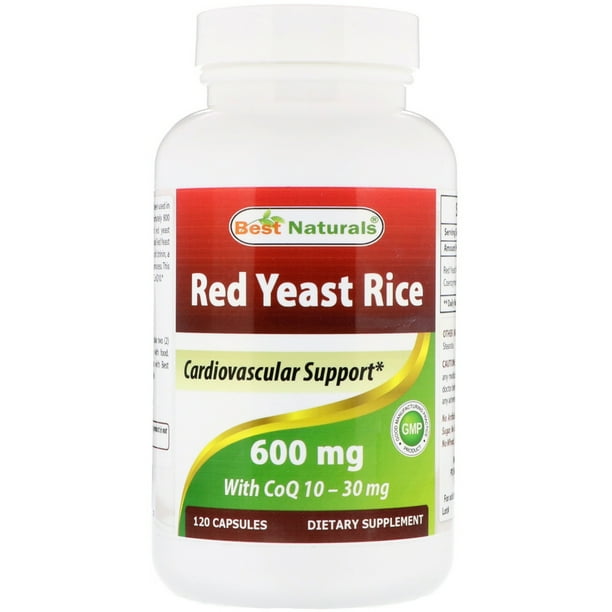 Best Naturals Red Yeast Rice with CoQ10 600 mg 120 Capsules Walmart