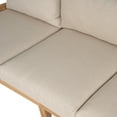 thumbnail image 6 of Christopher Knight Home 5-Piece Outdoor Patio Conversation Set for 7, Acacia Wood Frame with Cushions, Light Teak+Beige, 6 of 13