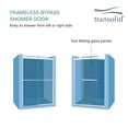 thumbnail image 5 of Transolid BRP606208F-J-PC 62" High X 60" Wide Bypass Frameless Shower Door - Chrome, 5 of 7