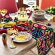 thumbnail image 3 of Camino de mesa mexicano de lino, camino de mesa para fiestas mexicanas, decoración del Día de Muertos, camino de mesa tipo manta para decoración de fiestas y cenas., 3 of 5