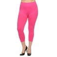 thumbnail image 3 of COUVER Women Seamless Stretch Capri Leggings, Fuchsia, Plus Size, 3 of 7