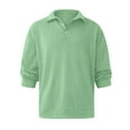 thumbnail image 3 of Mens Casual Knit Polo Collared Sweaters Business Fall Winter Long Sleeve Solid Color Color versatile Top Light Green M, 3 of 4