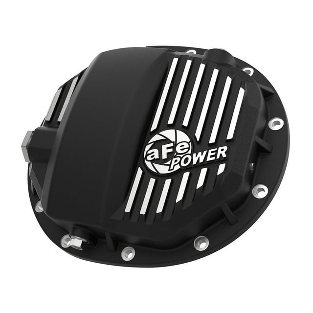 Advanced FLOW Engineering Differential Cover 46-71120B Pro Series; Compatible With AAM 9.5/9.76 Axels With RPO Code SU7; 12 Bolt; With Fill Plug; With Drain Plug; Black Powder Coated; Cast Aluminum