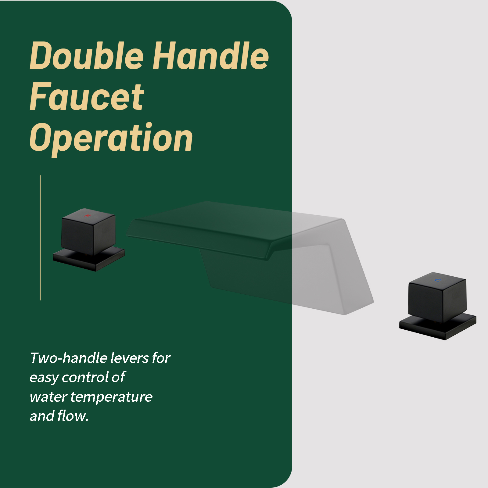 Cobbe 5-Hole Deck Mount Bathtub Faucet Kit with Hot Water Switch, 7.09-Inch Wide Bathtub Spout, Cold Water Switch, Diverter Knob and Handheld shower Matte Black