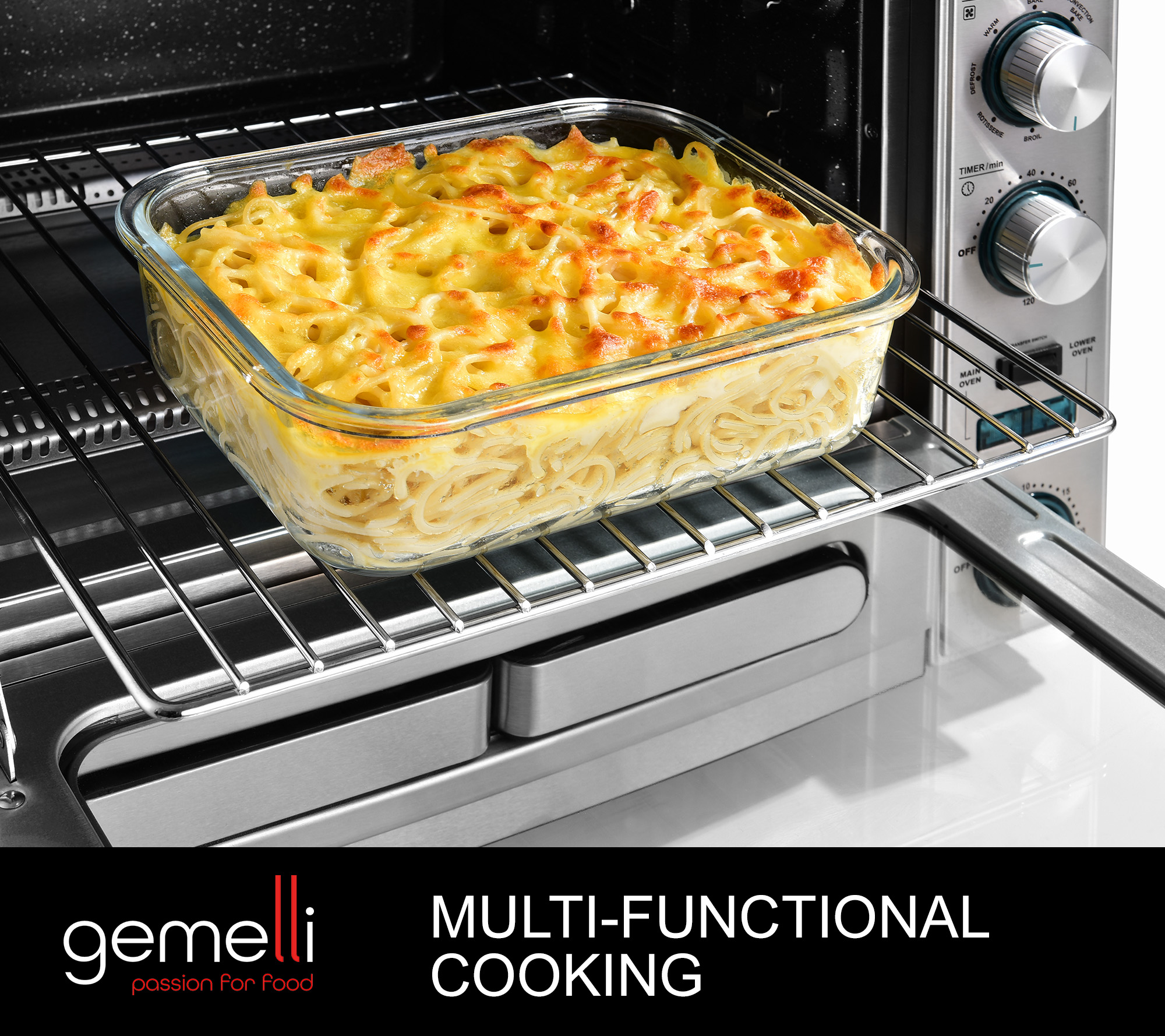 Stainless Steel Finish Countertop Sized Convection Oven With Built