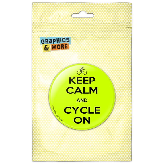 Keep Calm And Cycle On Biking Pinback Button Pin Badge