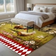 thumbnail image 4 of Farmhouse Rooster Area Rug 5x7 FT, Non Slip Bedroom Throw Carpet, Vintage Rustic Plants Oil Painting Washable Soft Floor Carpet Non-Shedding Rug for Dining Room Bedside Classroom Desk, 4 of 9