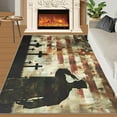 thumbnail image 3 of American Flag Rug, Soldier Silhouette Area Rug - Non-Slip Washable Rugs for Living Room, Cross Indoor Carpet for Bathroom - Old Style Decor 4x6ft, 3 of 6