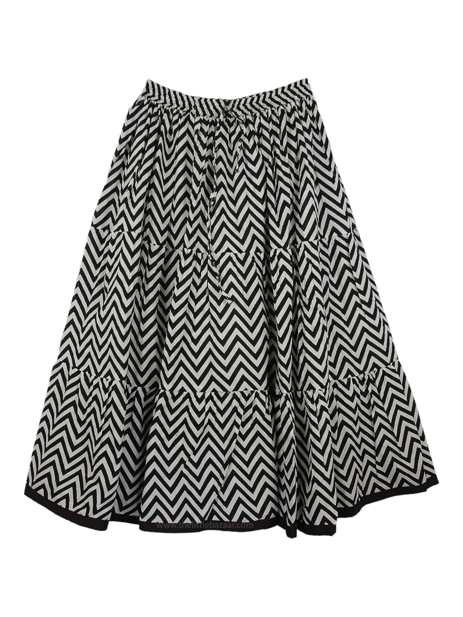 Short Black White Skirt in Printed Cotton - Walmart.com