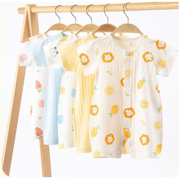 larppty Casual Clothes for Infant Newborn Infant Baby Boy Girl Romper Jumpsuit Outfits Clothes（Yellow， 3-6 Months）