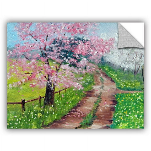 ArtWall Meaghan Troup "Springtime Road" Art Appeals Removable Wall Art