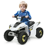 Topbuy 6V Kids Mini Electric Quad ATV Battery Powered Toddler Ride On Toy White