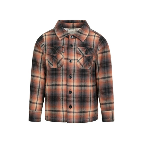 Mountain Warehouse Jackson Boys Shacket Long Sleeve Button Down Flannel Shirt