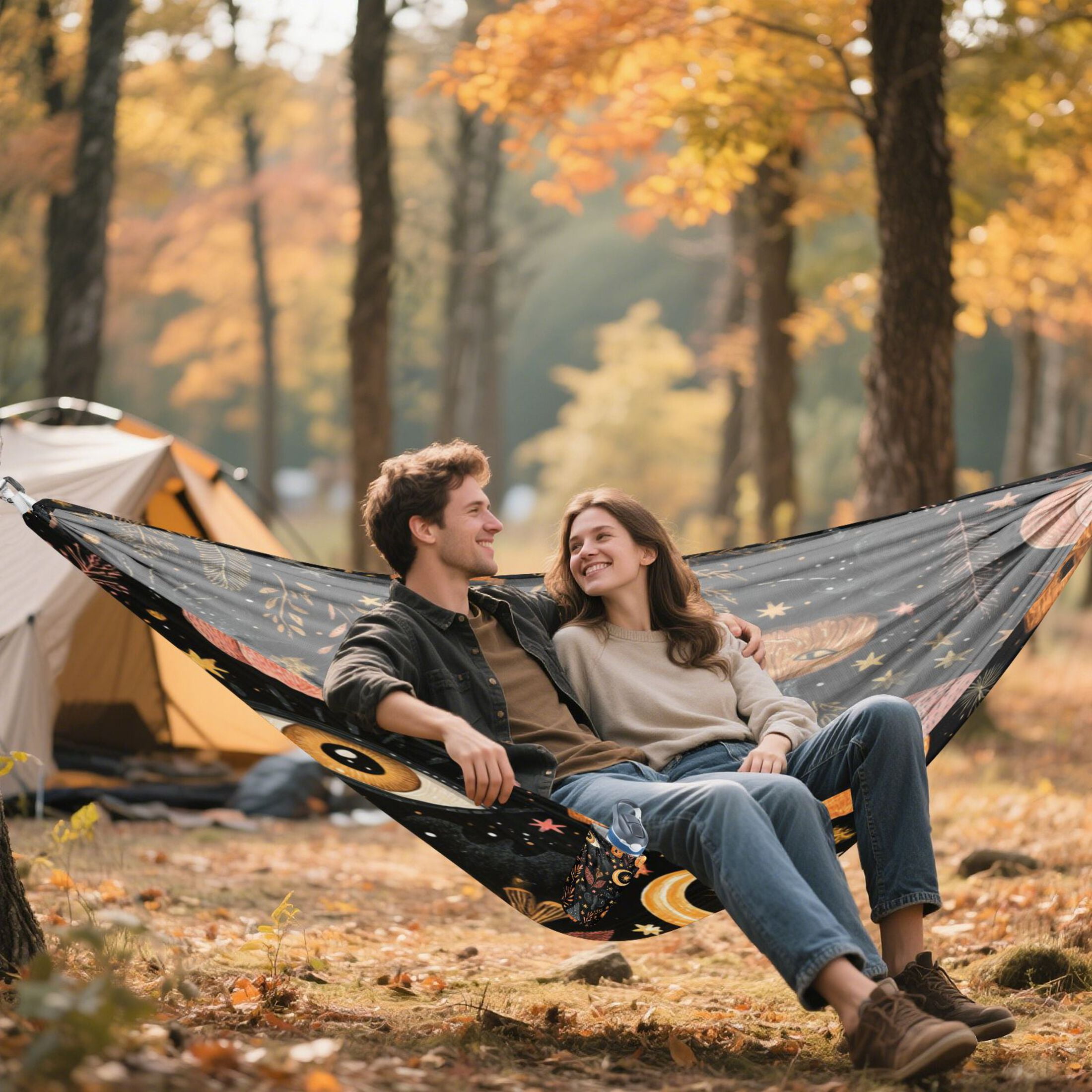 Hammock Camping Hammock Nylon Portable Hammock Travel Camping Hammock Halloween Pink Pumpkin