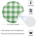 thumbnail image 2 of GZHJMY St. Patrick's Day Round Braided Placemats Set of 6 Green and White Plaid Round PVC Woven Place Mats Indoor Washable for Kitchen Dining Tables 15 inch Heat Resistant Round Table Mats, 2 of 7