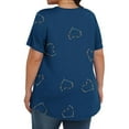 thumbnail image 3 of Plebaso Hauts pour Femmes Grande Taille Manches Courtes Blouses Plissées Décontractées Col Rond Été Tuniques Amples, 3 of 6
