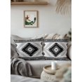 thumbnail image 3 of Outdoor Pillows Waterproof, Black Beige Boho Bedding Throw Pillows with Insert for Couch Sofa Bed, Vintage Ethnic Tribal Southwestern 16x16 Inch Pillowcases Decorative Camping Patio Pillow Set of 1, 3 of 8