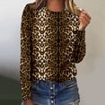 thumbnail image 2 of DHFJKG Long Sleeve Shirts For Women Leopard Graphic Tees Casual Crew Neck Loose Fit Comfortable Daily Wear Trendy Tops, 2 of 3