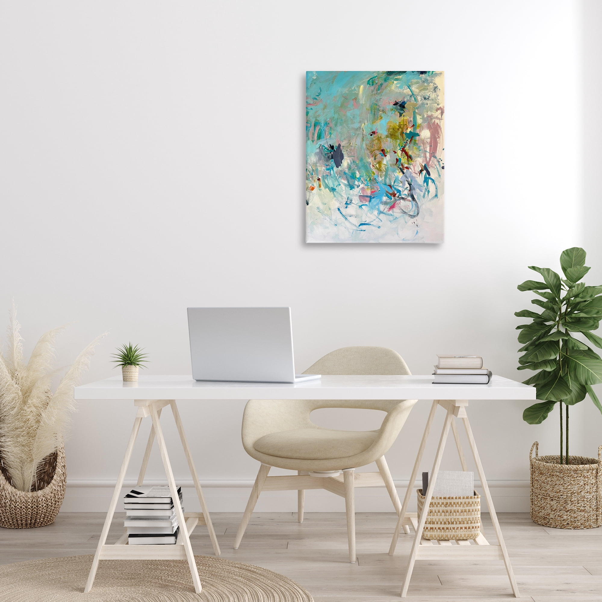 Stupell Industries Chaotic Ombre Scribble Abstract Painting Gallery Wrapped Canvas Art Print Wall Art, 24 x 30