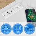 thumbnail image 3 of DEXTRUS LED Nightstand with Charging Station and 2 Drawers, White, 3 of 7
