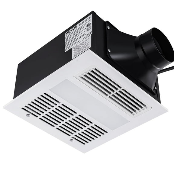 VEVOR Bathroom Exhaust Fan, 1500W Heating, 110 CFM High-Efficiency Ventilation, 1.5sones Low Noise Operation, Energy-Saving Bathroom Ceiling Fan, For Various Ceilings
