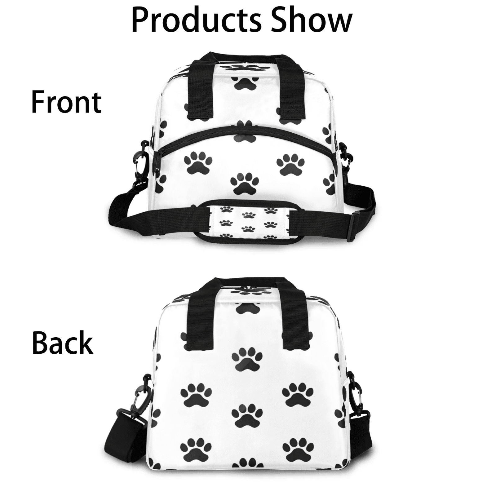 Herdesigns Dog Paws Insulated Lunch Bag for Women Men Adult, Reusable Insulated Cooler Lunch Box Lunch Tote Bag for Work Picnic Beach