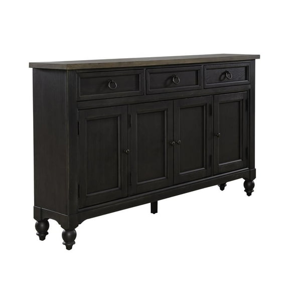 Americana Farmhouse Hall Buffet- Black