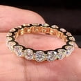 thumbnail image 2 of TAAPSEE JEWELS Women Full Eternity Wedding Band Ring 14K Yellow Gold Plated Round Cut Cubic Zirconia, 2 of 4