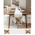 thumbnail image 3 of ERUNPONLY Cartoon Cute Puppy Table Runner - 120 Inch Long Sitting Pet Dog Watercolor Cotton and Linen Blended Dress Scarves Farmhouse Table Runner for Kitchen Dining, Coffee Table, 13"x120", 3 of 8