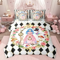 Castle Fairy 7-Piece Twin Princess Hat Bedding Set, Playing Cards Floral Bedding