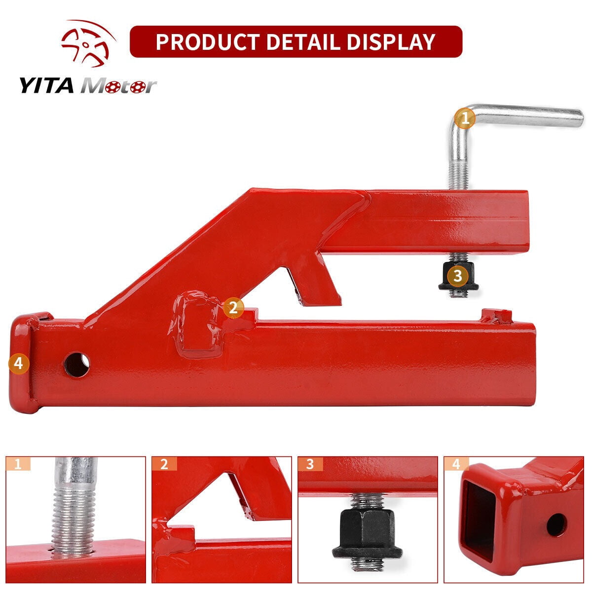 RVNI Receiver Hitch 2" Clamp On Trailer Tractor Bucket Mount Tow Adapter for Deere Bobcat