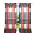 thumbnail image 6 of Yayeee Window Curtains Set of 2 for Living Room Light Filtering 63"x42", Vibrant Red Tartan Pattern, 6 of 7
