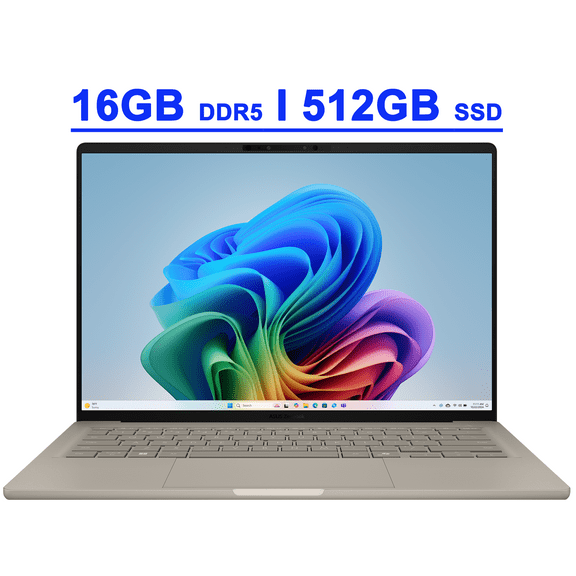 Asus Zenbook A14 Premium Business Laptop 14" WUXGA OLED (100% DCI-P3, 600nits HDR) Qualcomm 8-core Snapdragon X Plus (Up to 45 TOPS) 16GB DDR5 512GB Win11 Copilot+ AI