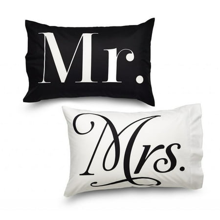 Where The Polka Dots Roam Queen Size Mr. and Mrs. Pillowcase Set White and Black