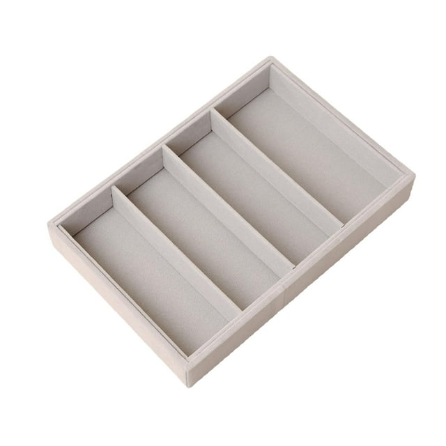 Bandeja organizadora de gafas de sol con 4 rejillas, vitrina multiusos, apilable y moderna. Gris